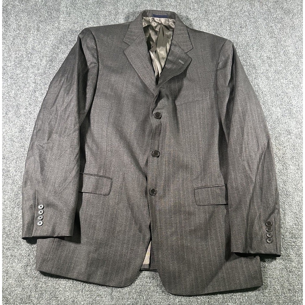 Daniel Cremieux X LORO PIANA 46R Grey Pinstripe Wool Blazer Union Made